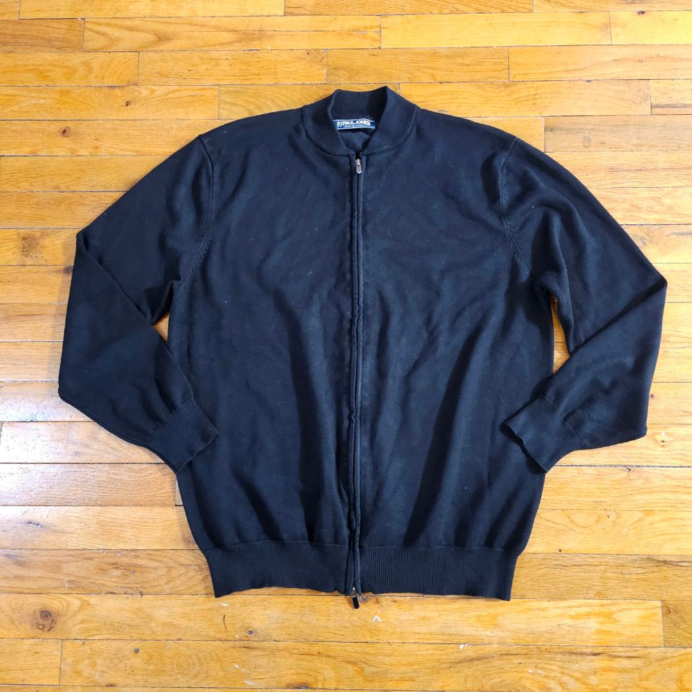 PJ Paul Jones Men's Black Full Zip Sweater Size Large